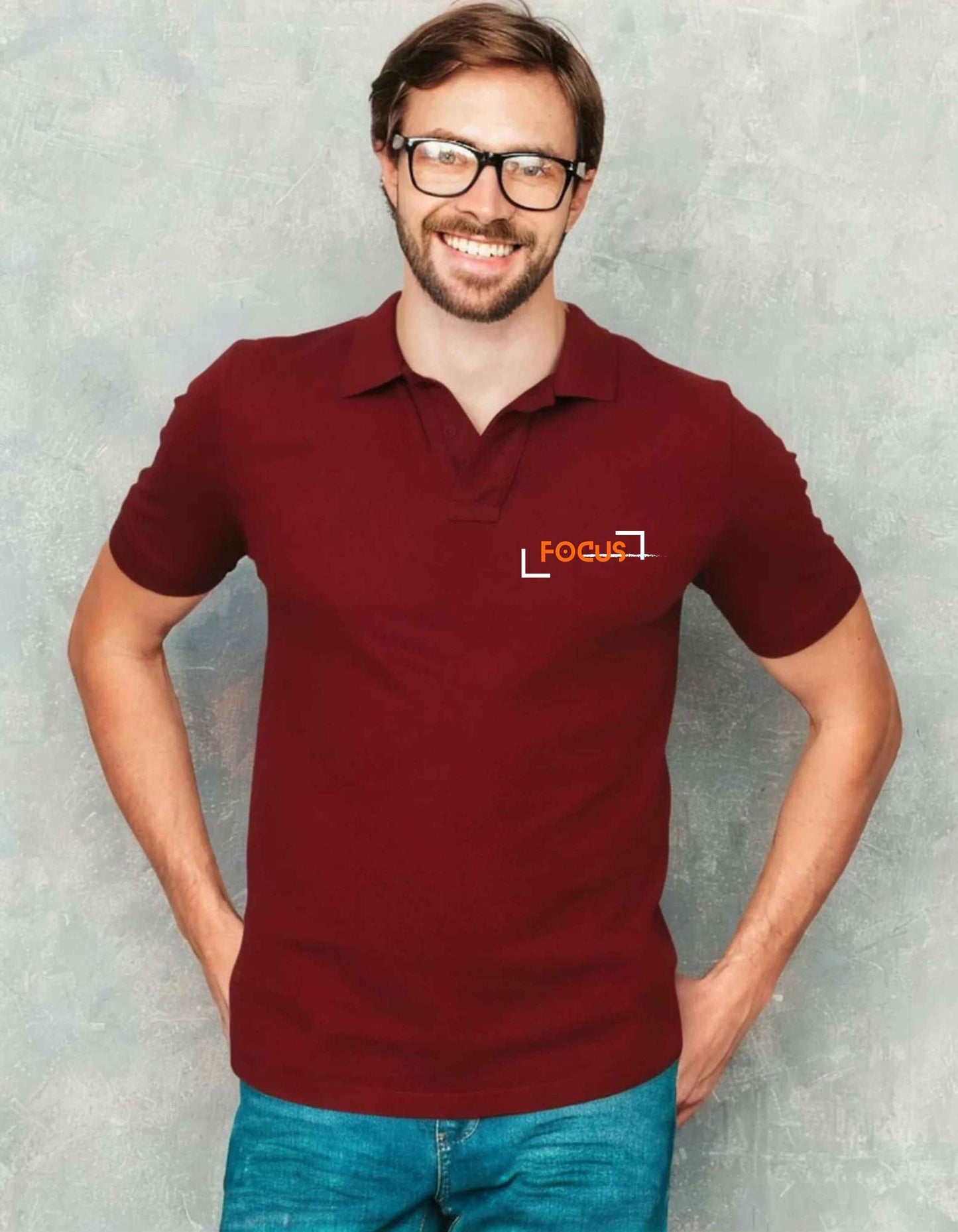 Beclassy Firozi Polo T-shirt- "FOCUS"