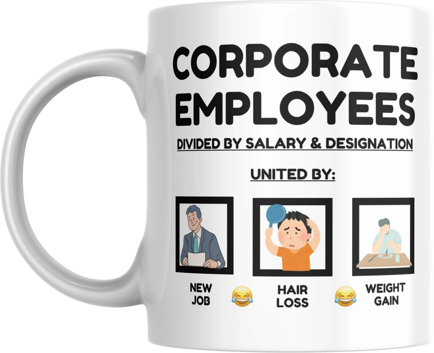memes on corporate employee customised coffee mug