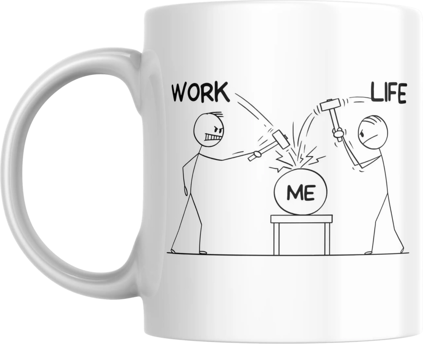 work life and me custom design print coffee mug