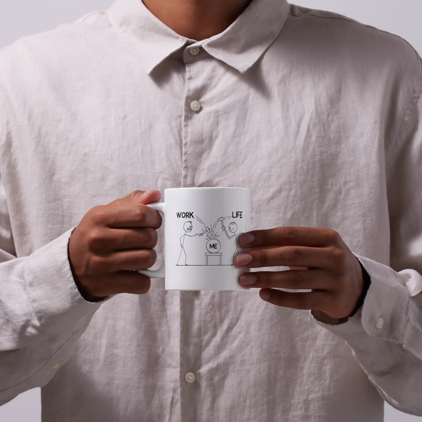 work life balance custom print coffee mug