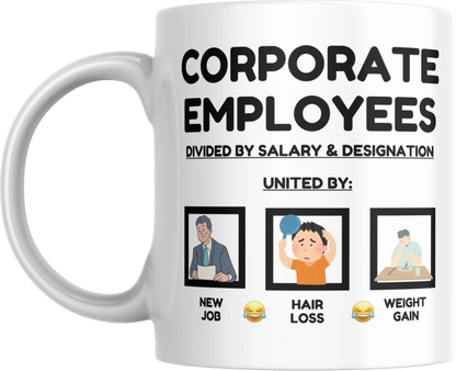 memes on corporate employee customised coffee mug